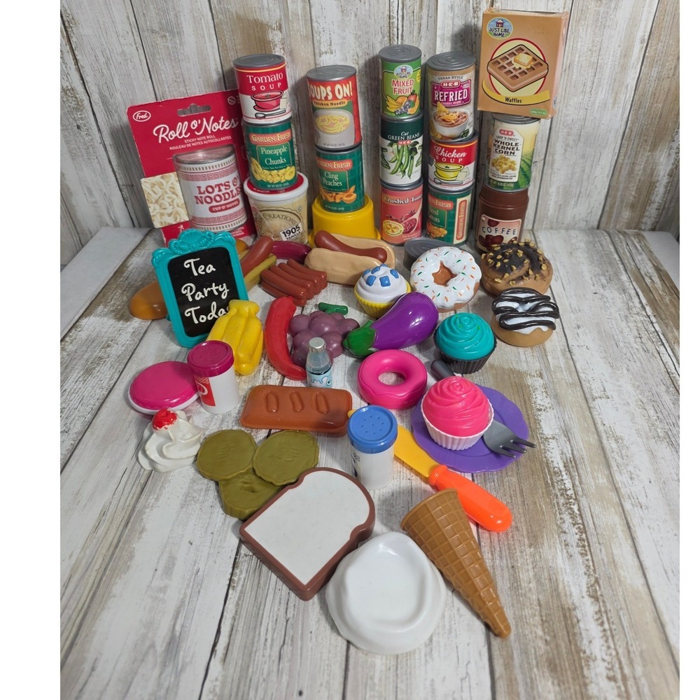 Mixed Brand Play Food Lot Kitchen Accessories Canned Goods Bakery Treats Toys